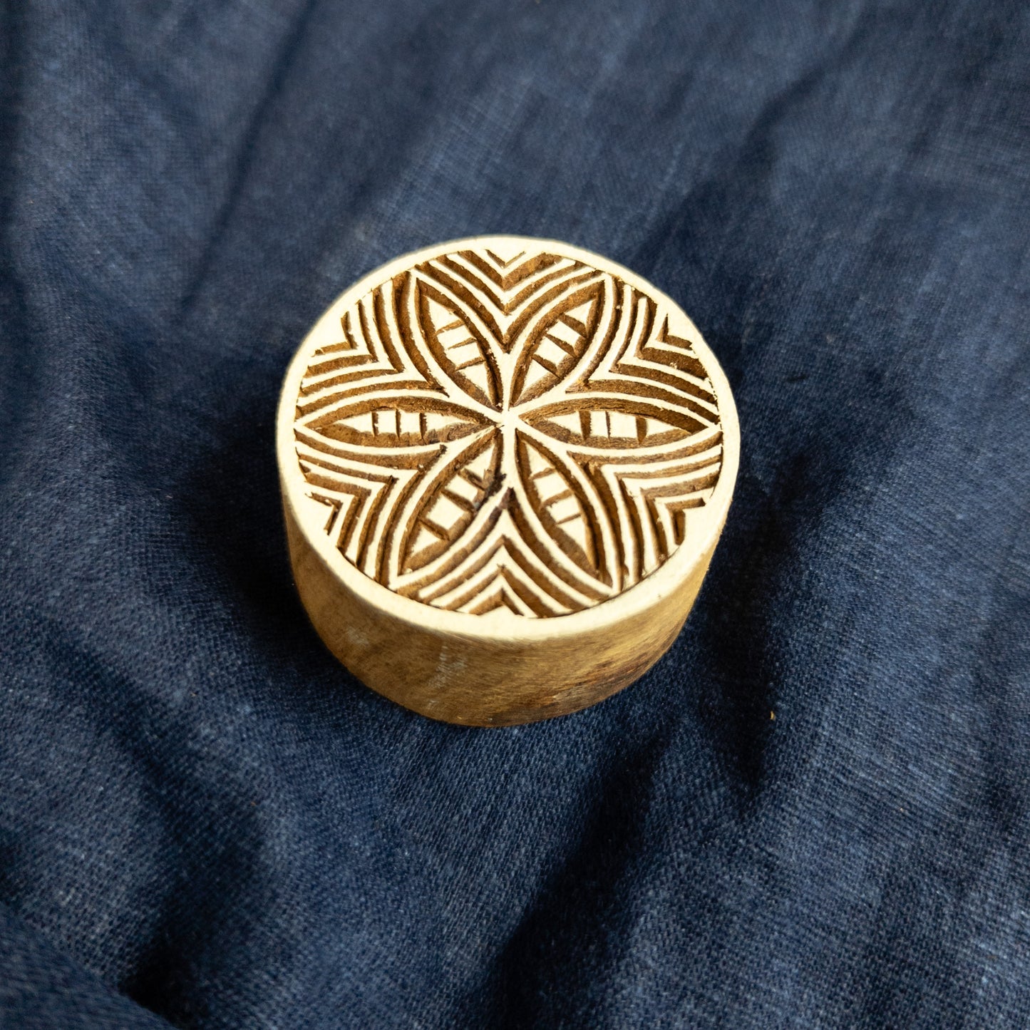 African Circle Wooden Printing Block | Fabric Printing and Batik Tools