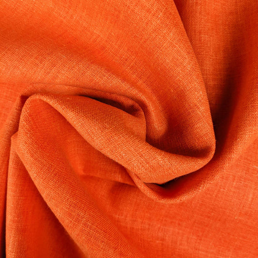 Tangerine Orange Hemp Fabric - Wide Medium Weight Hemp Fabric By The Metre