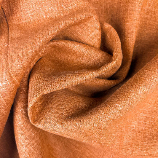 Rust Hemp Fabric - Wide Medium Weight Hemp Fabric By The Metre