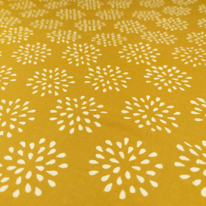 Indian Block Print Fabric - Mustard Dandelion | 100% Cotton | 112cm