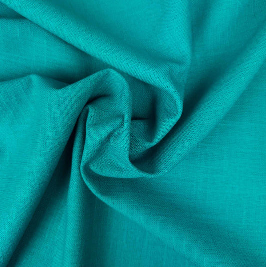 Bright Teal Hemp Fabric  - Wide Medium Weight Hemp Fabric By The Metre