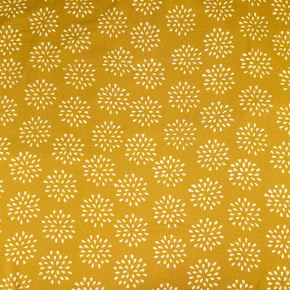 Indian Block Print Fabric - Mustard Dandelion | 100% Cotton | 112cm