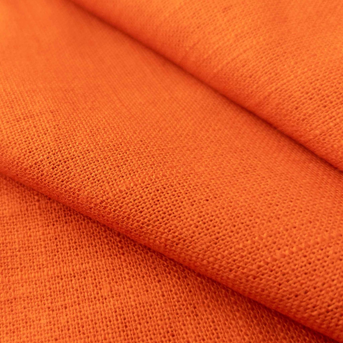 Deep Orange Hemp Fabric - Wide Medium Weight Linen Alternative